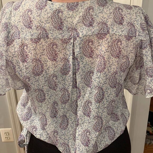 Moulinette Soeurs Flutter Sleeve Wrap Blouse sz 6 - Picture 4 of 4